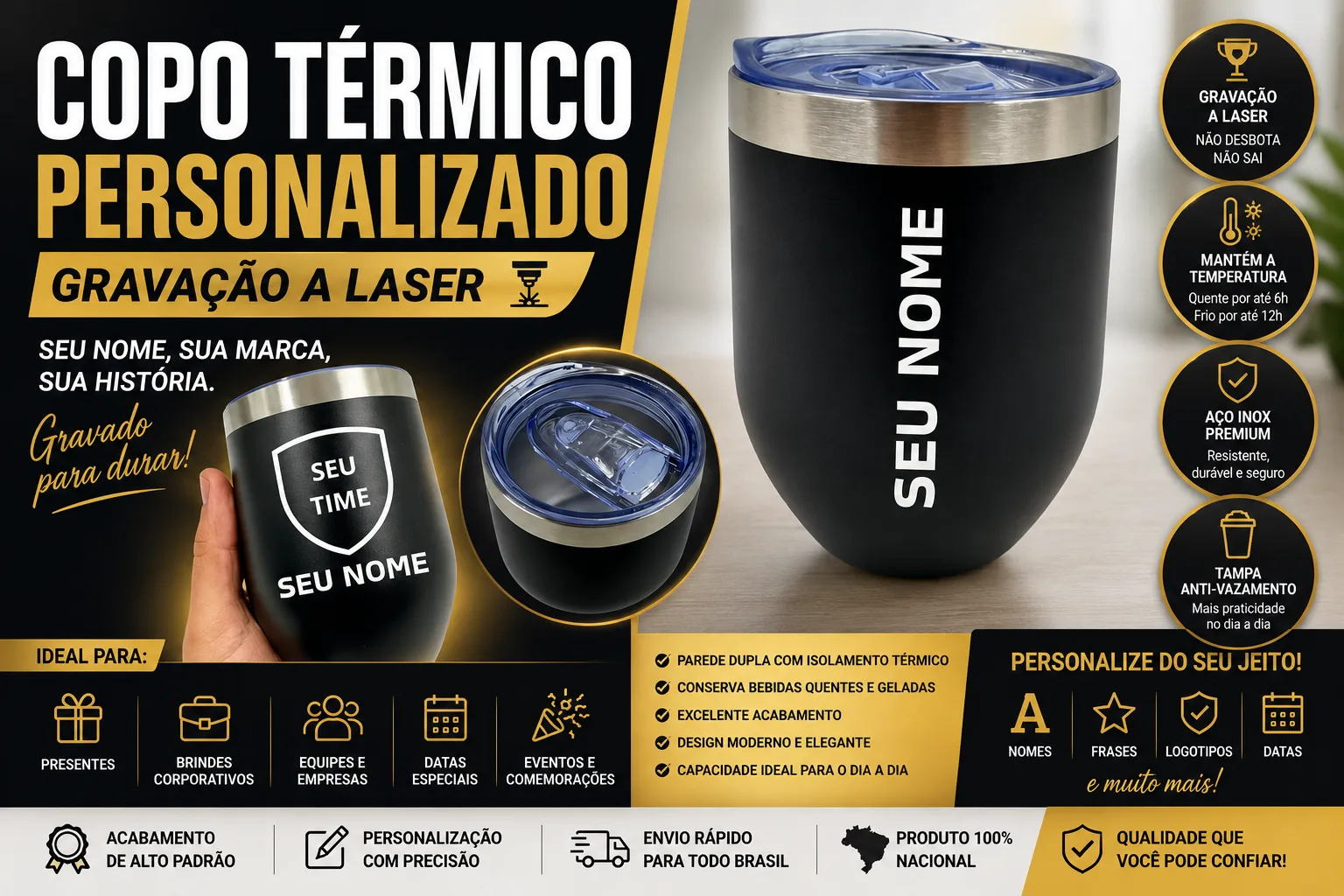 COPO TERMICO - CUIA 350ML - GRAVAÇÃO A LASER (Cópia)
