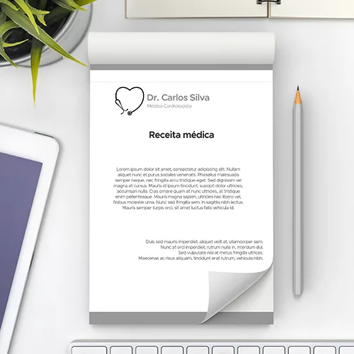Receituário com 100 Folhas formato 15x21