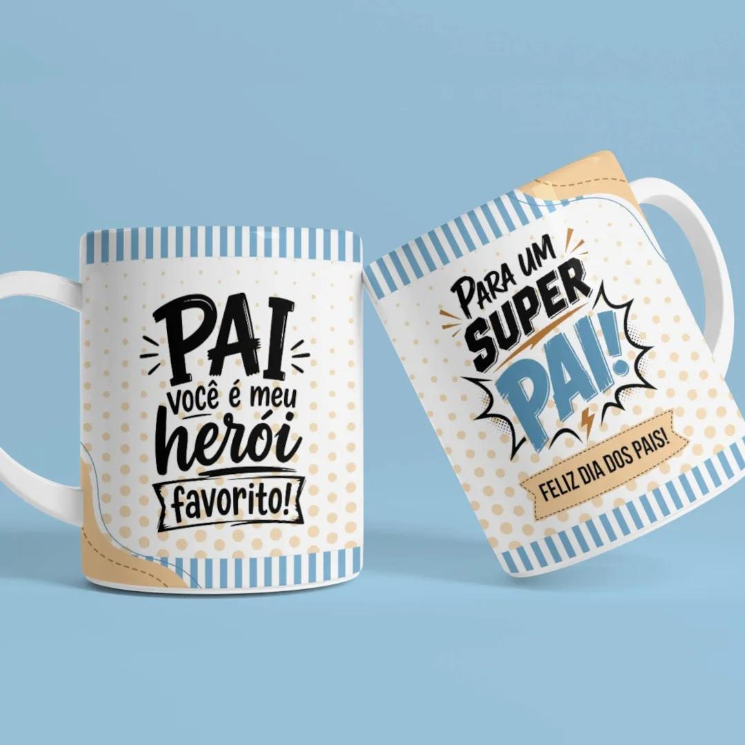 Caneca cerâmica branca Super Pai - 325ml