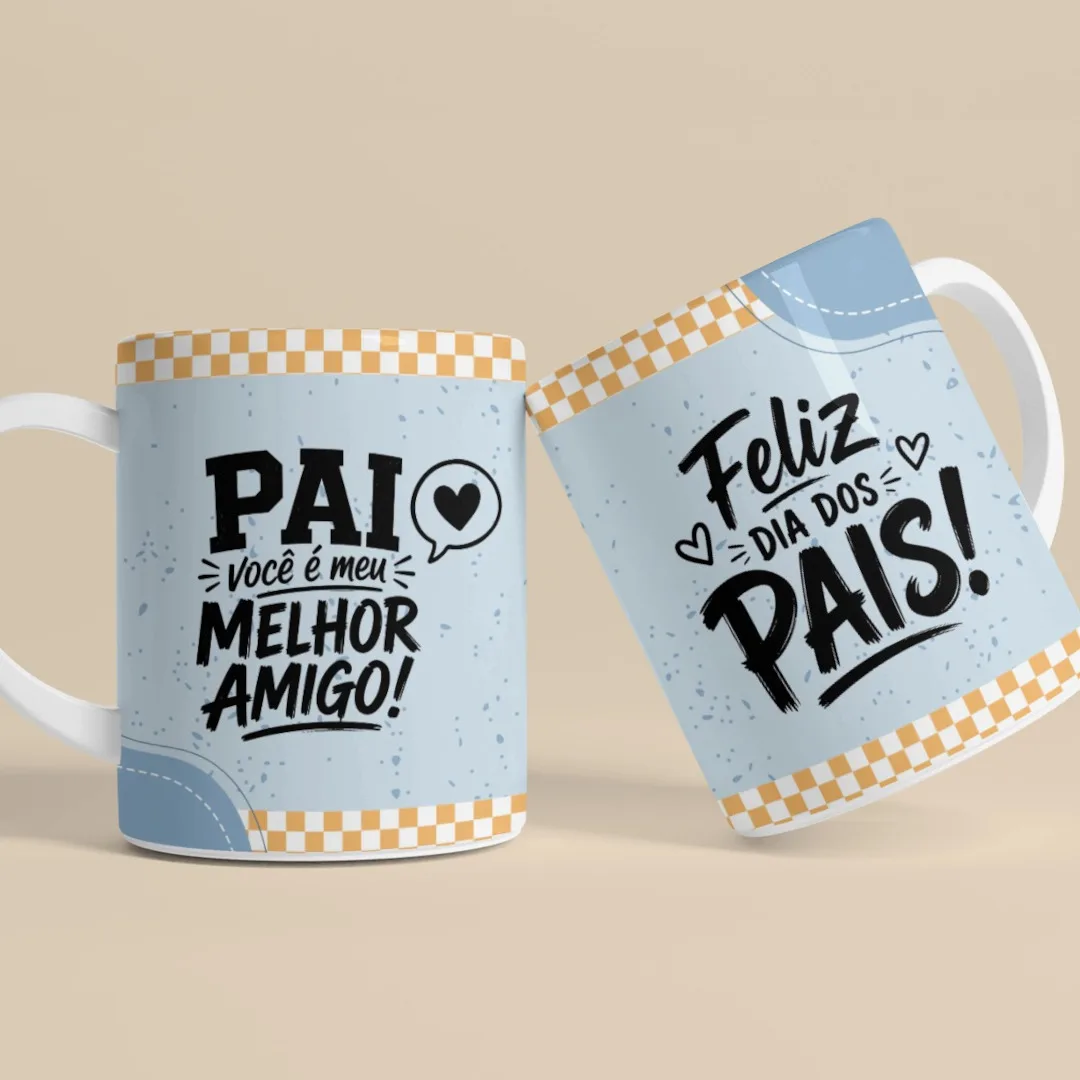 Caneca cerâmica branca Pai Melhor Amigo - 325ml