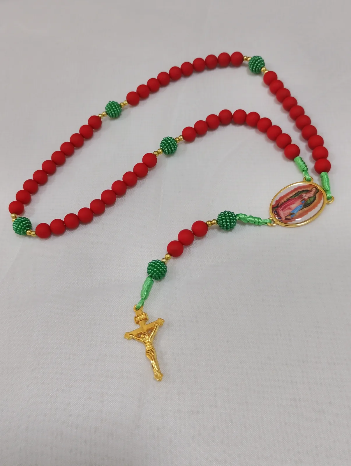 Terço - Vermelho e Verde - Ns Sra Guadalupe