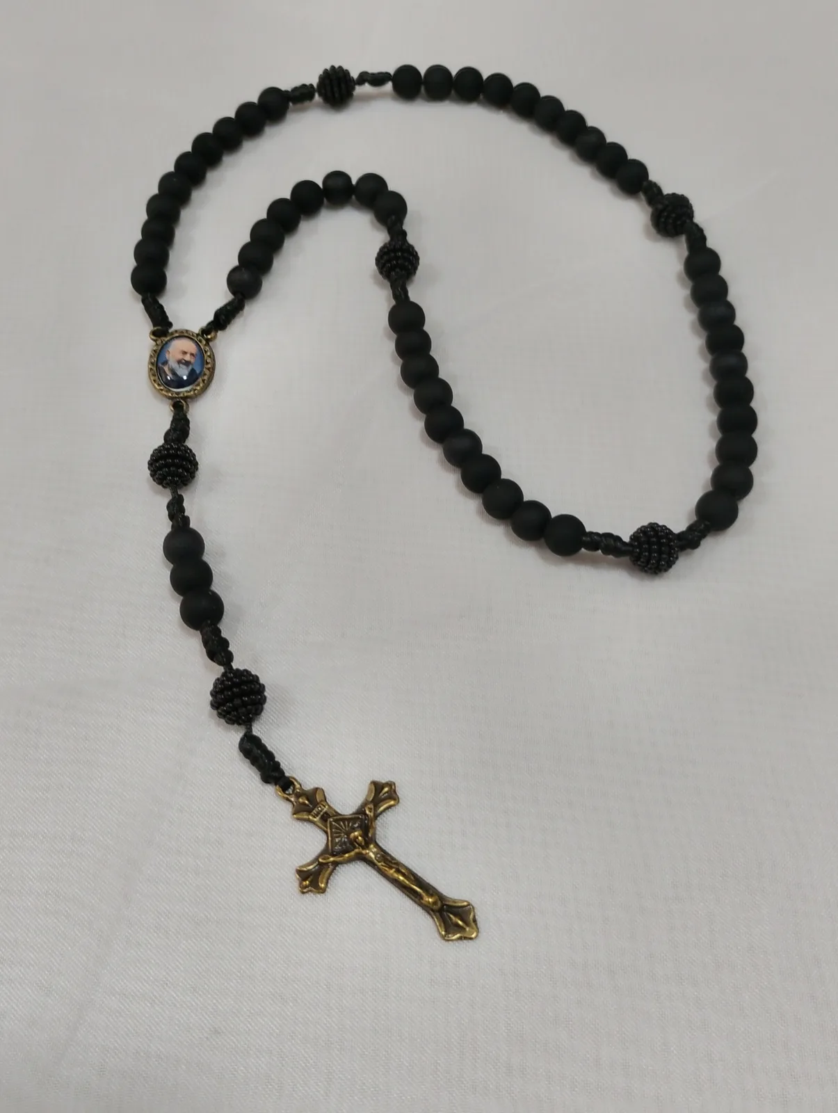 Terço Tradicional - Preto - São Pio