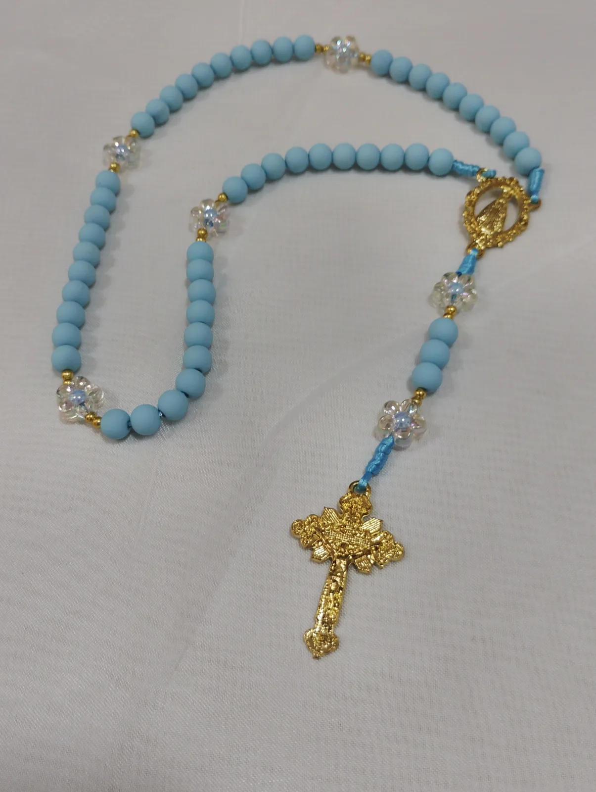 Terço Margarida - Azul - Ns Senhora Aparecida