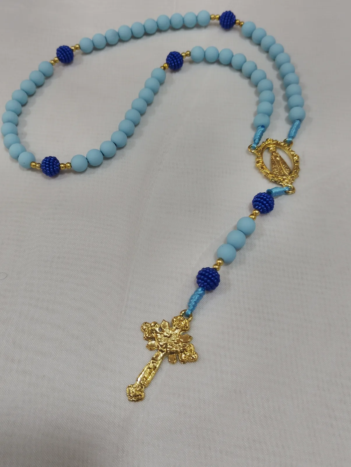Terço Tradicional - Azul - Nossa Sra Aparecida
