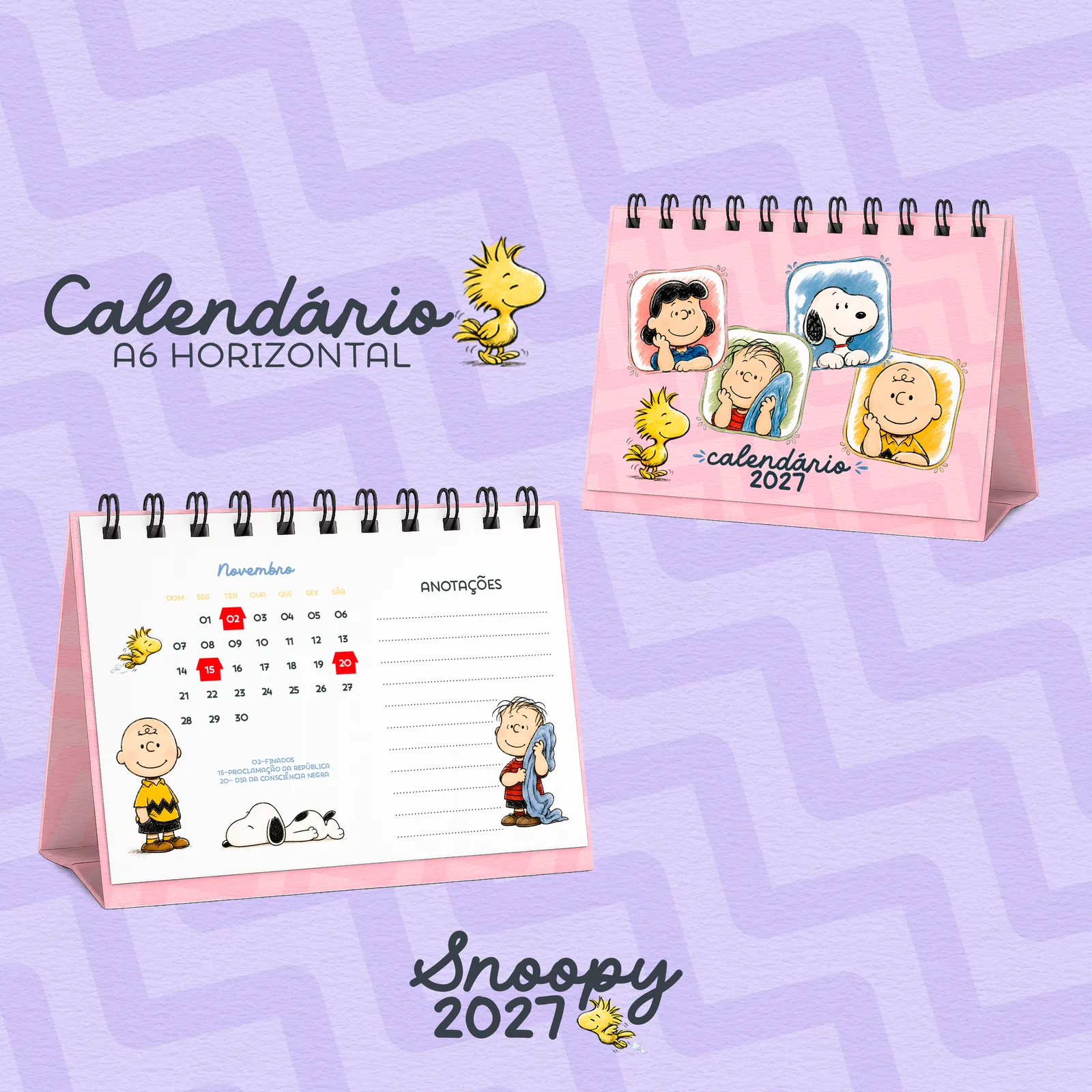 Calendário Snoopy A6