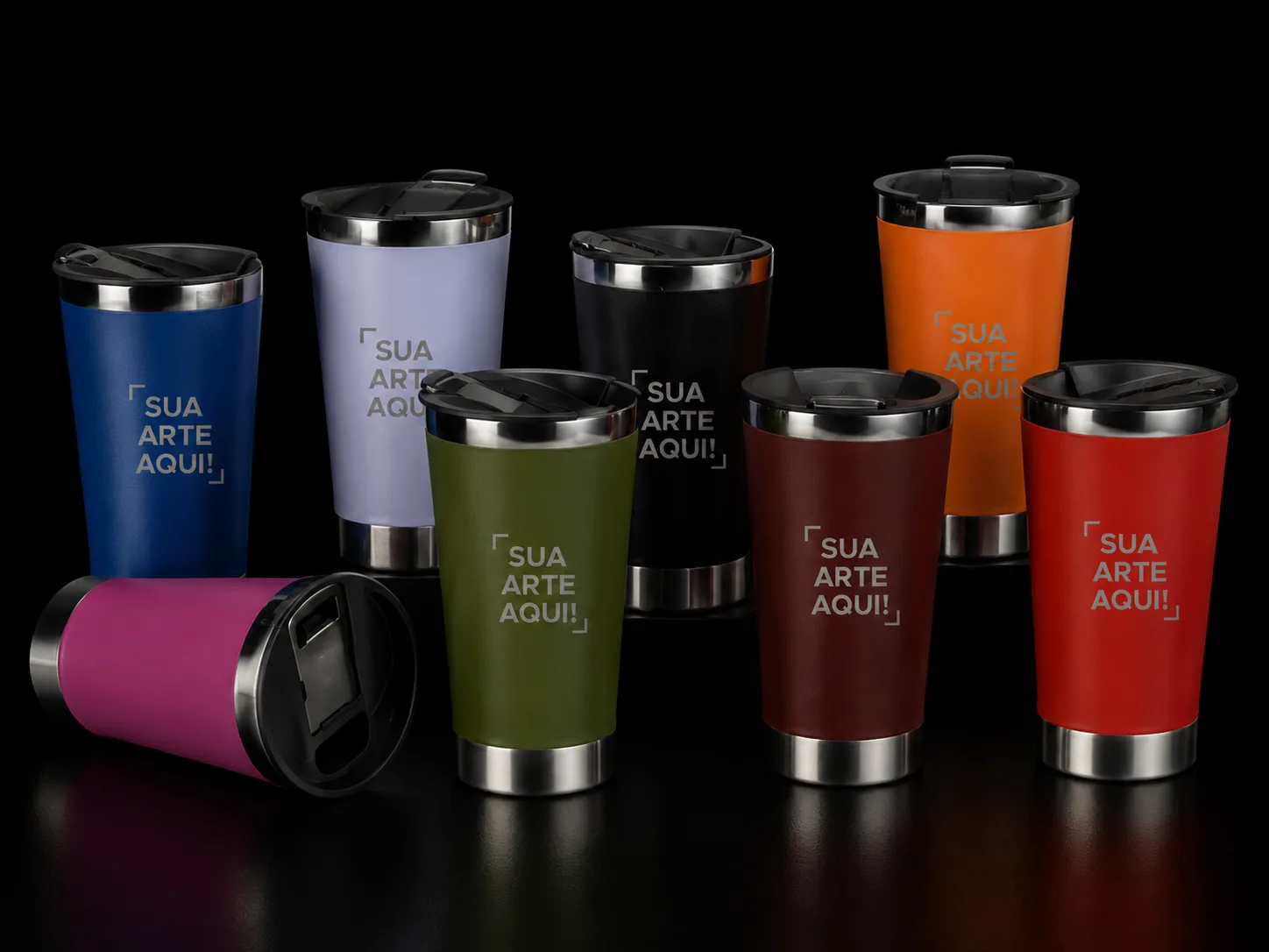 Copo Térmico Tipo Stanley Com Tampa e Abridor 473ml Cores