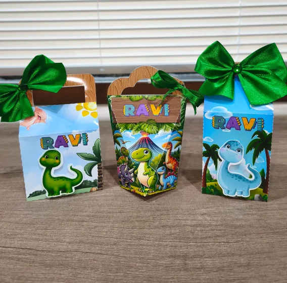 Kit Caixas Personalizadas Dino Baby (3 Caixas)