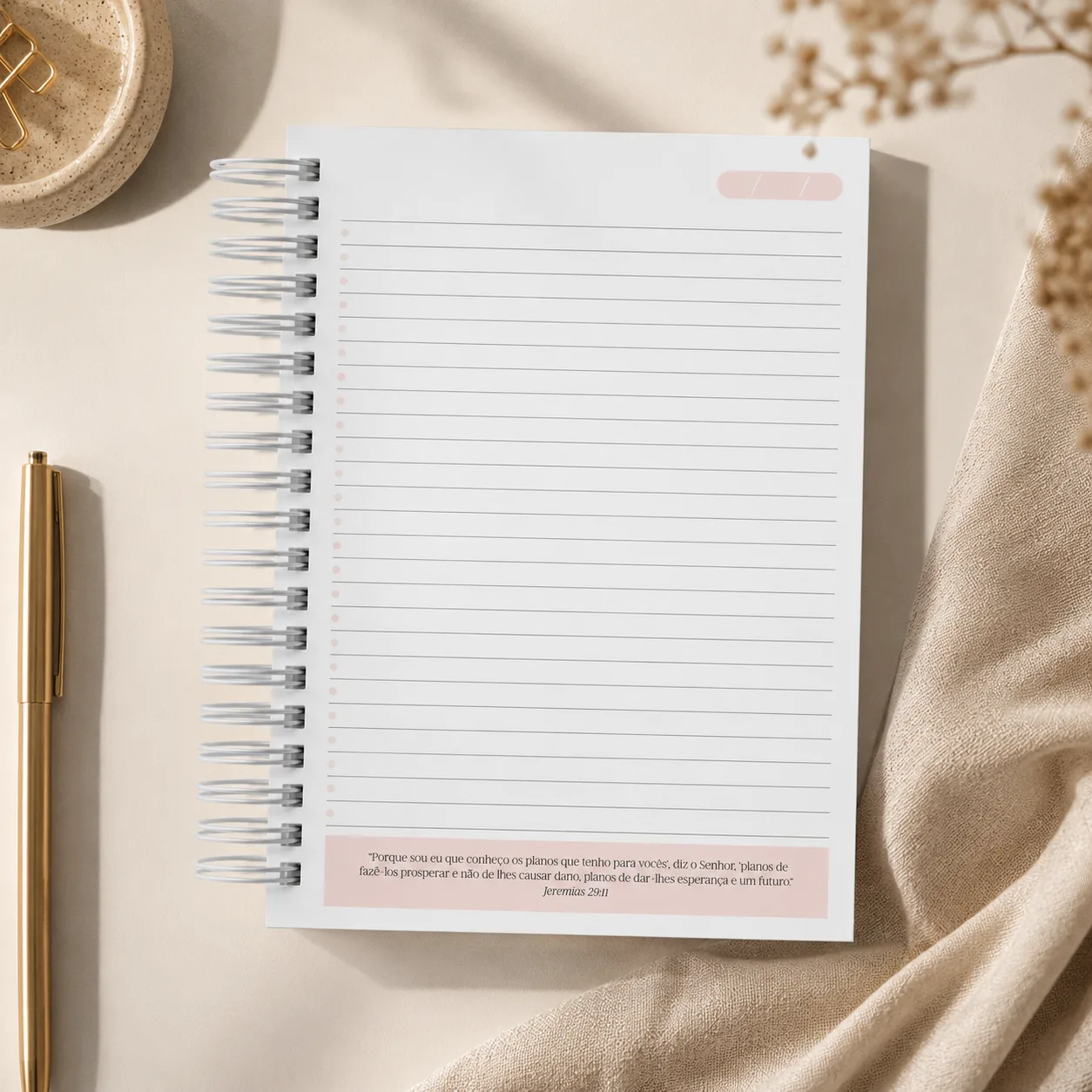 Caderno A5 com versículos