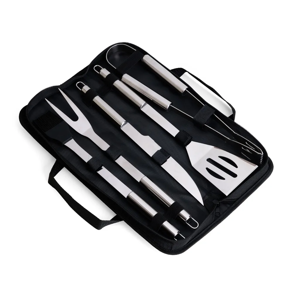 Kit Churrasco 5 Peças com Estojo de Nylon