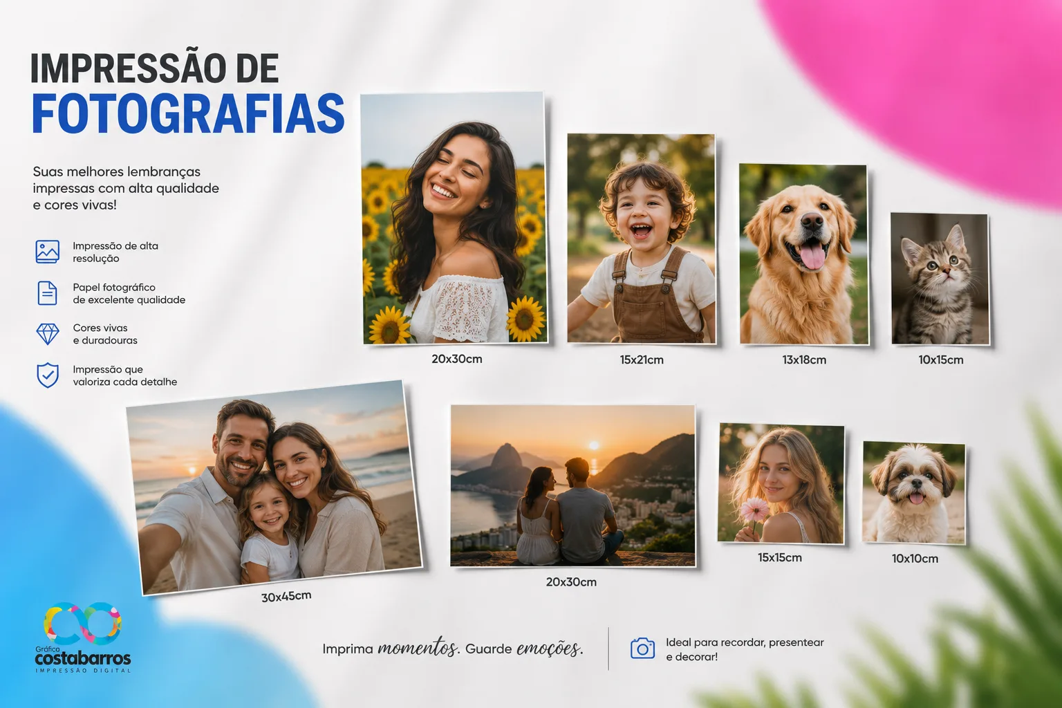 Impressão de Fotos em Papel Fotográfico 180g