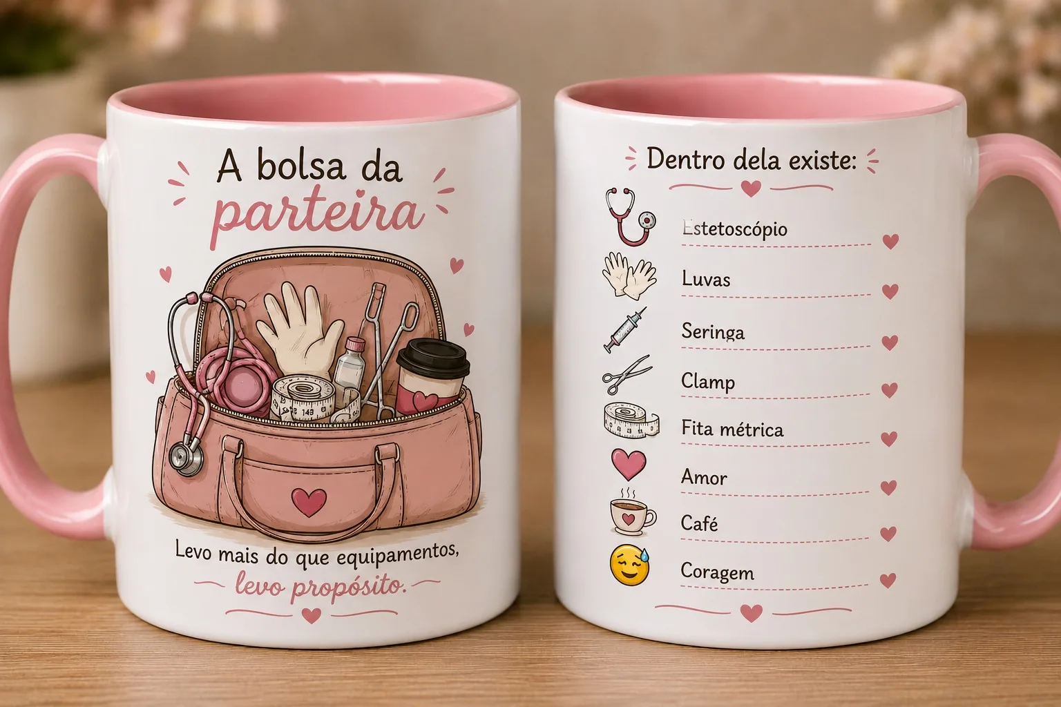 Caneca A Bolsa da Parteira – Levo Propósito
