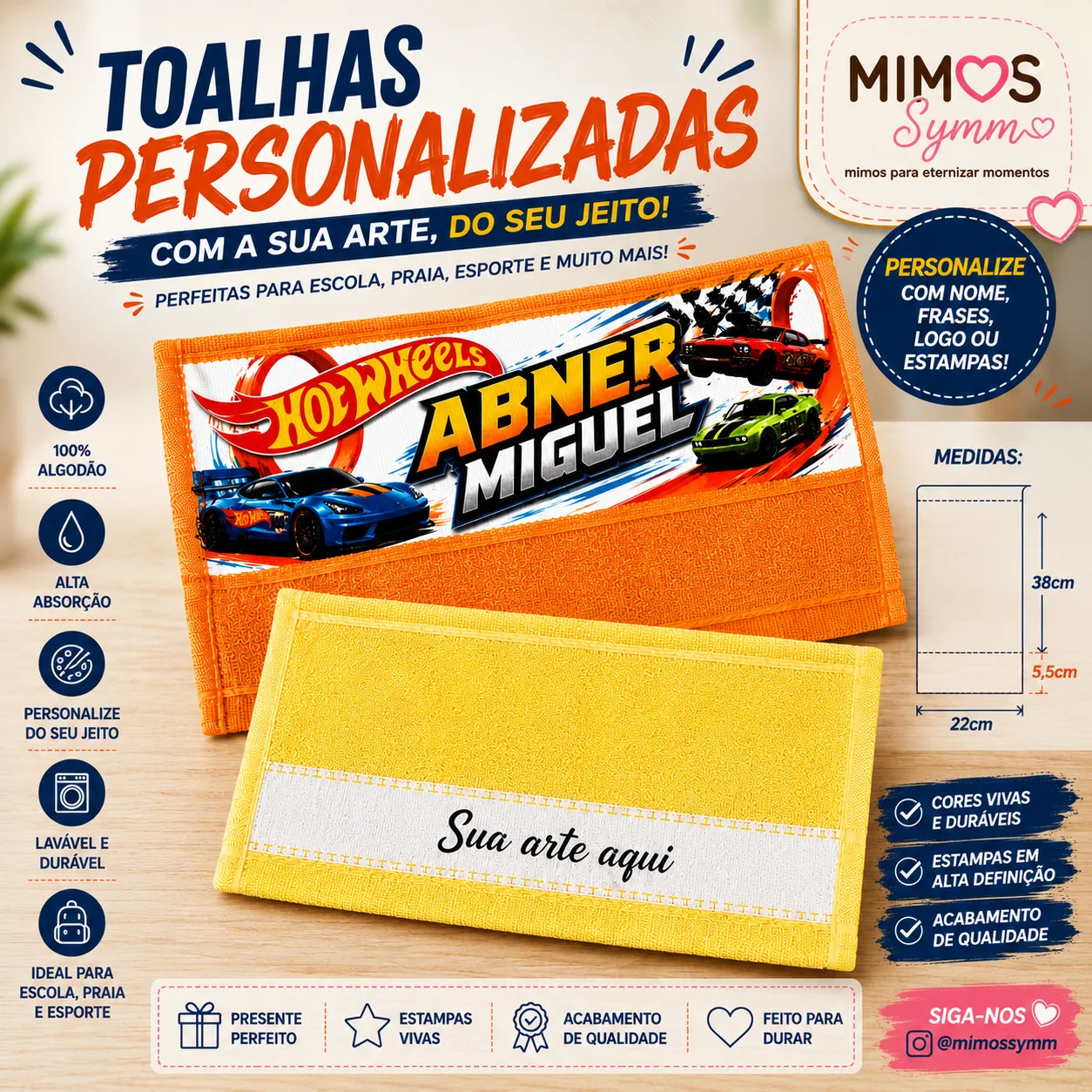 🩷 KIT TOALHAS PERSONALIZADAS – MIMOS SYMM