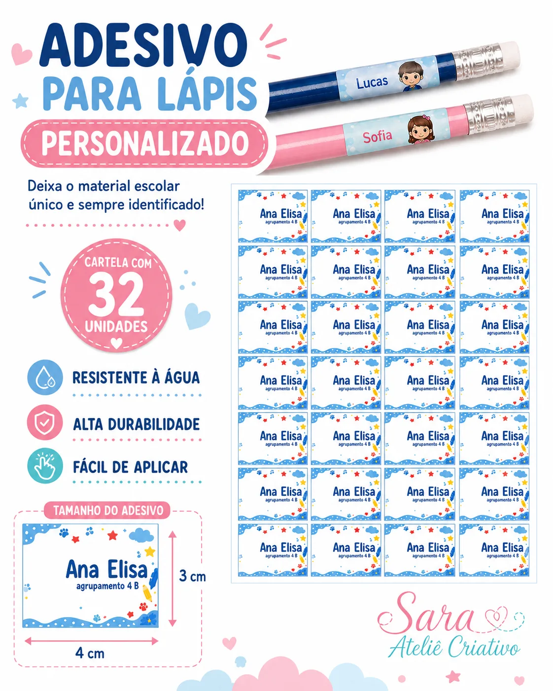 ETIQUETA PERSONALIZADA PARA LÁPIS