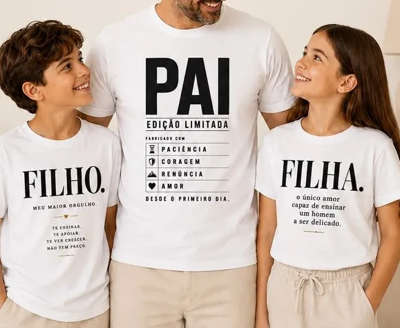 Camiseta Kit Pai + Filhos