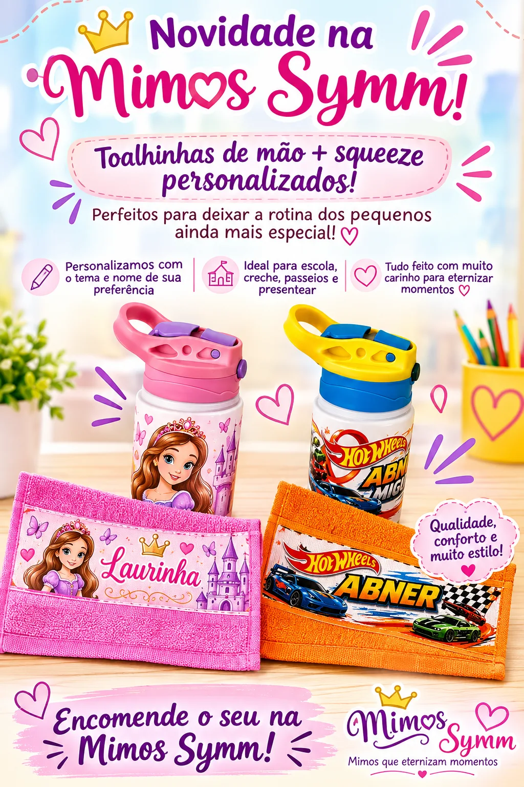 Toalhinhas de mão + squeeze