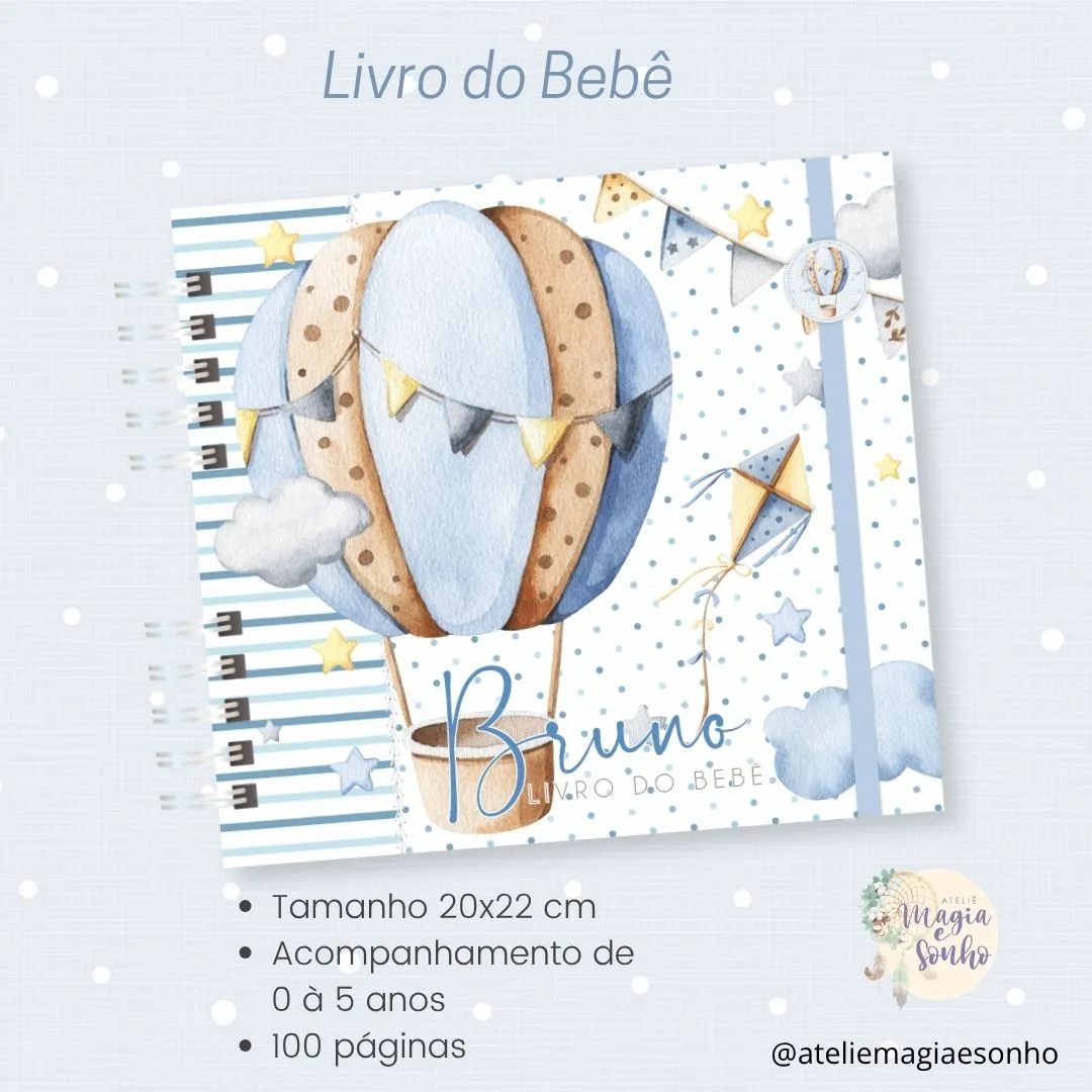 Livro do Bebê - Tema Baloeiro (menino)
