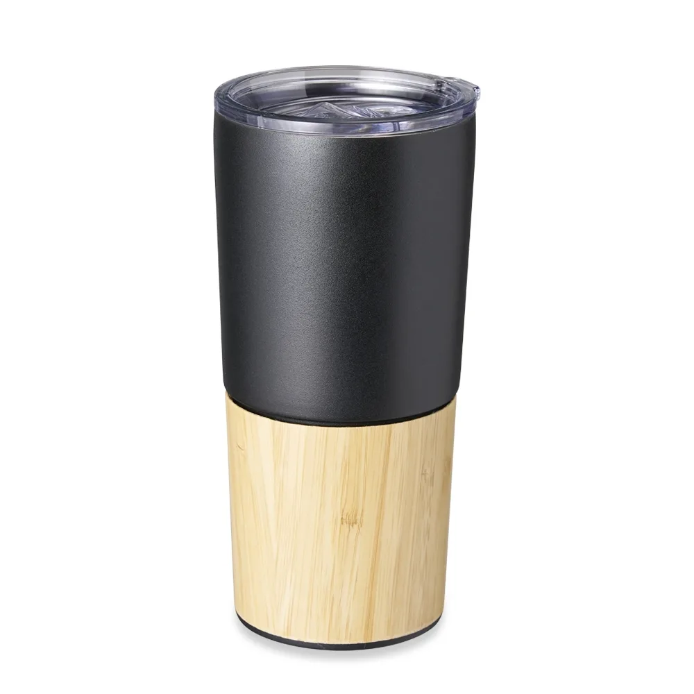 Copo Térmico 600ml com Detalhe em Bambu