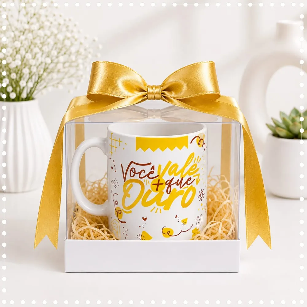 Caneca De Porcelana Personalizada Você Vale Mais Que Ouro