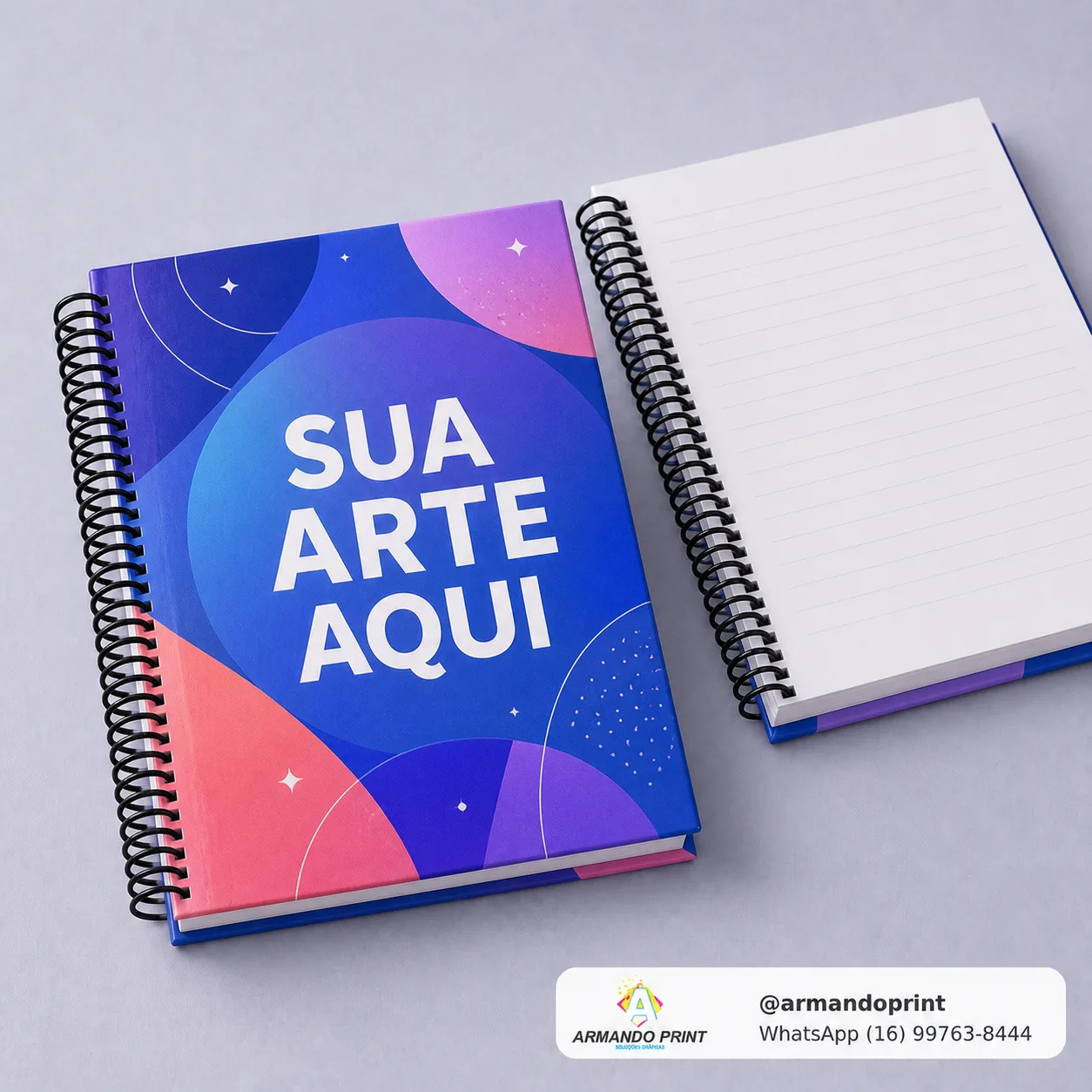 Caderno A5 Capa Dura Miolo Pautado 50f Espiral 14mm
