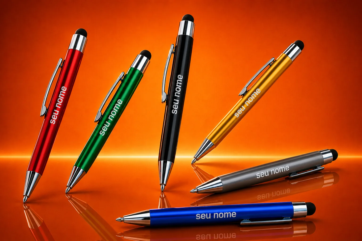 Caneta Metalica com Touch Screen e Acionamento por Clique