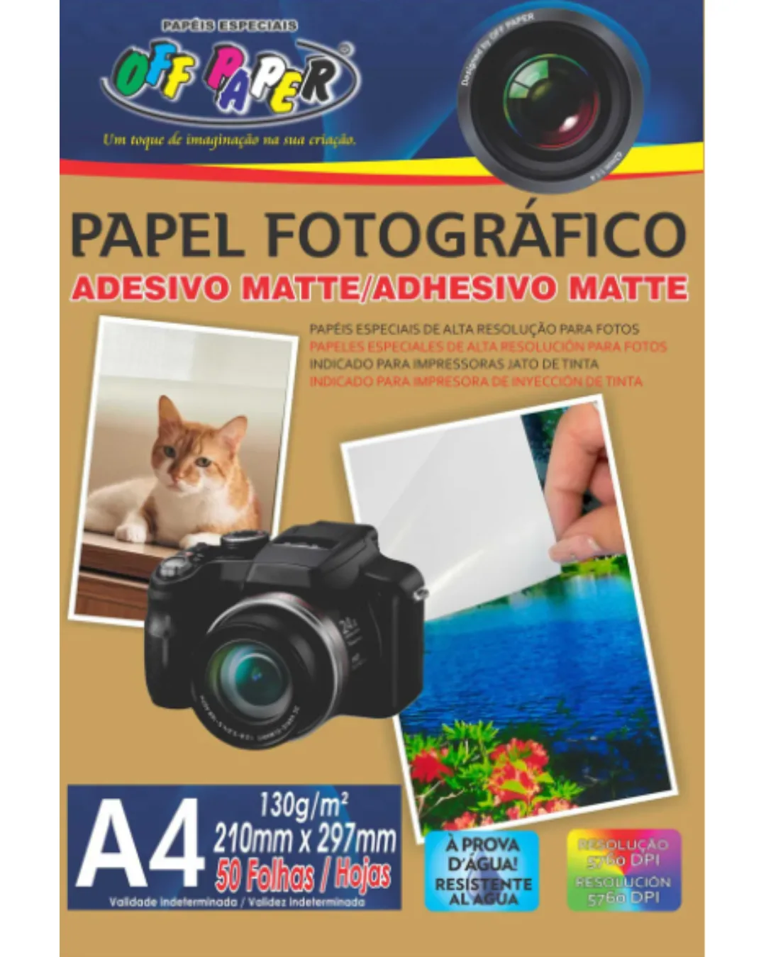 PAPEL FOTOGRAFICO ADESIVO MATTE FOSCO A4 130G OFF PAPER 50 FLS
