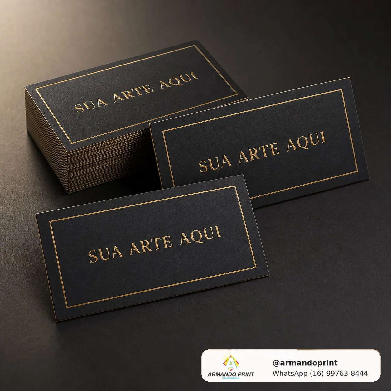 Cartão de Visita 4x4 Couche 300g HotStamping Frente