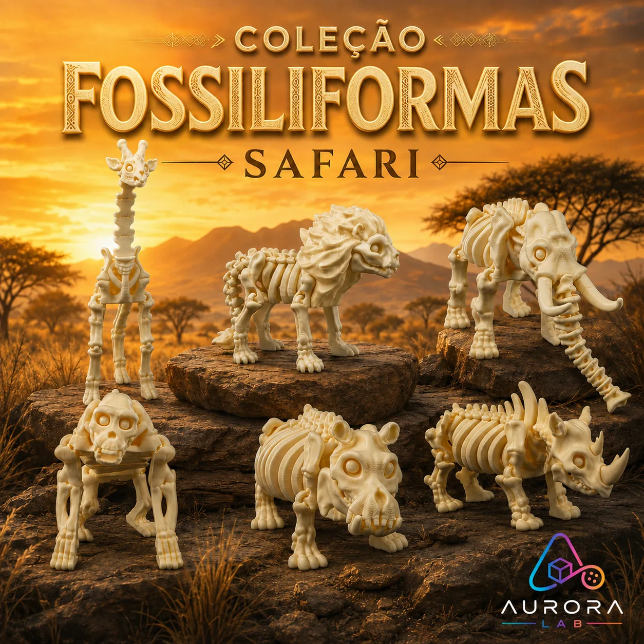 Coleção Fossiliformas Safari