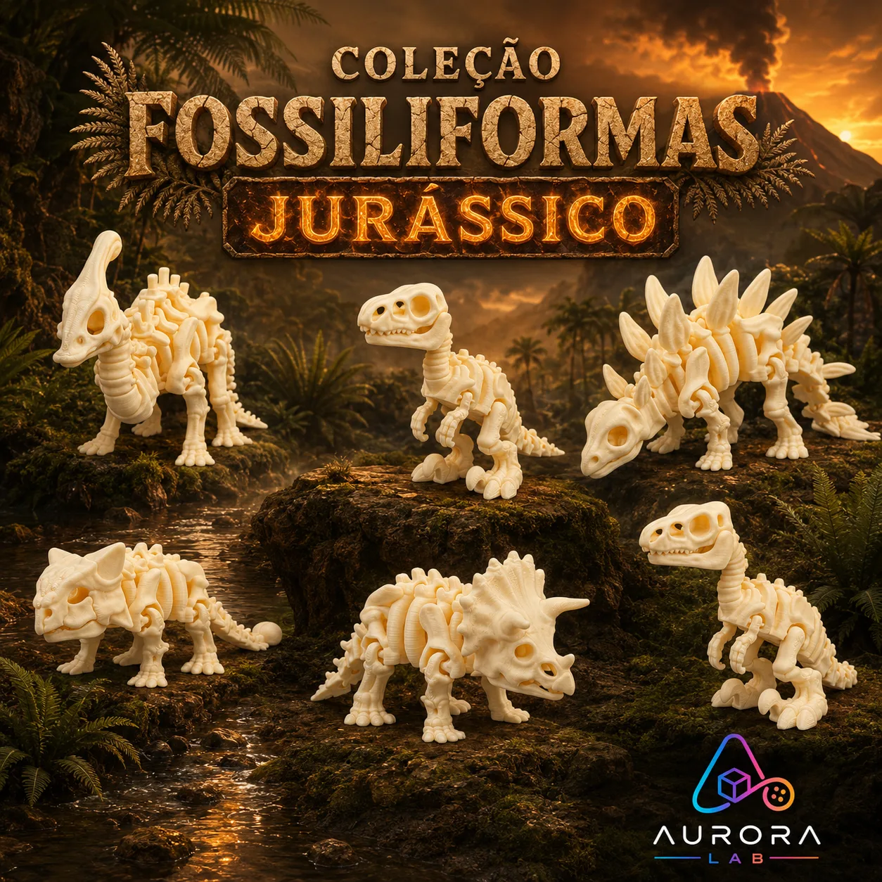 Coleção Fossiliformas Jurássico