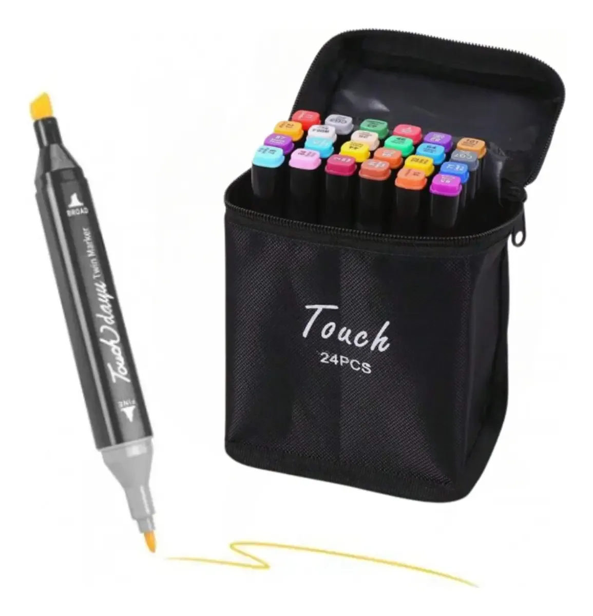 CONJUNTO DE CANETAS TOUCH 24 CORES PONTA DUPLA