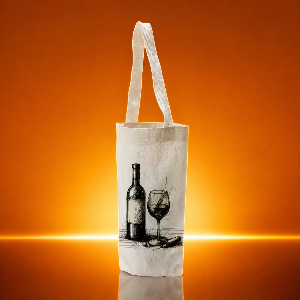 Porta Garrafa Ecobag Algodão Cru