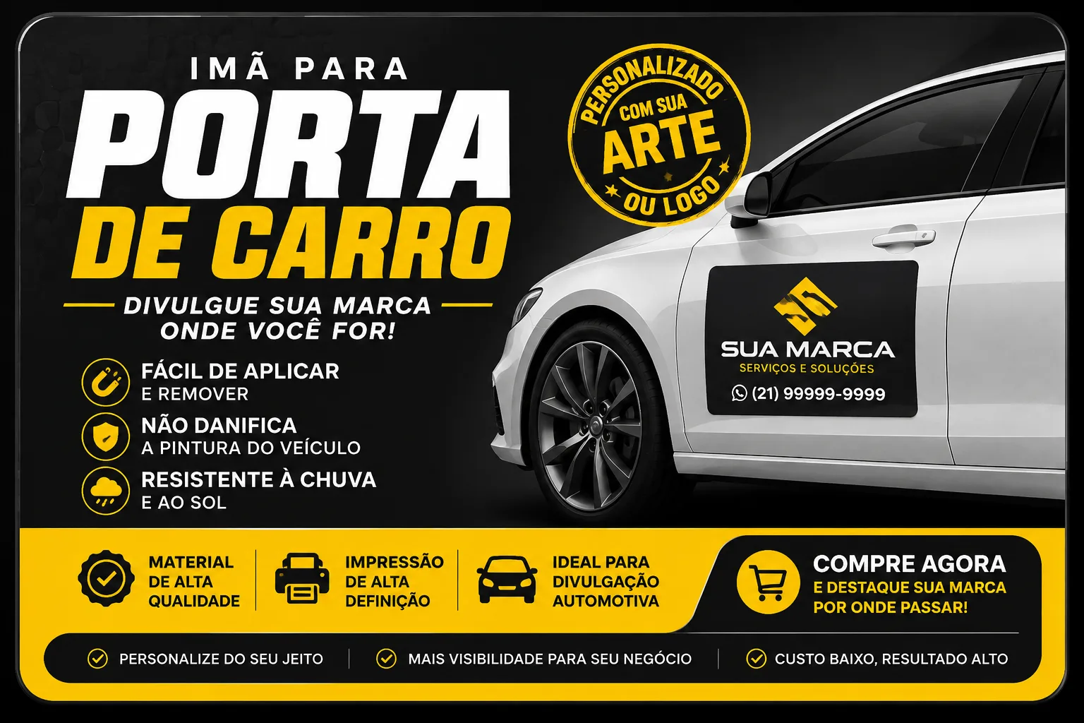Ímã para Porta de Carro Personalizado