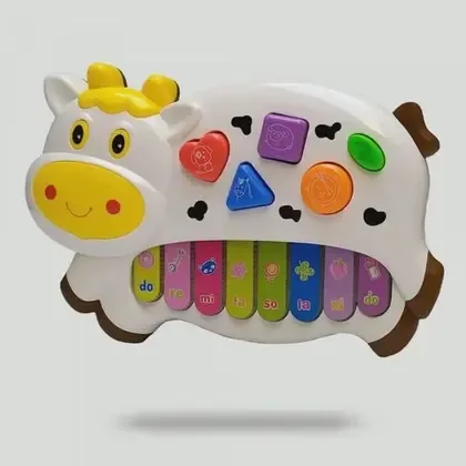 Pianinho Bebe Brinquedo Infantil Educativo Musical Baby - Vaquinha