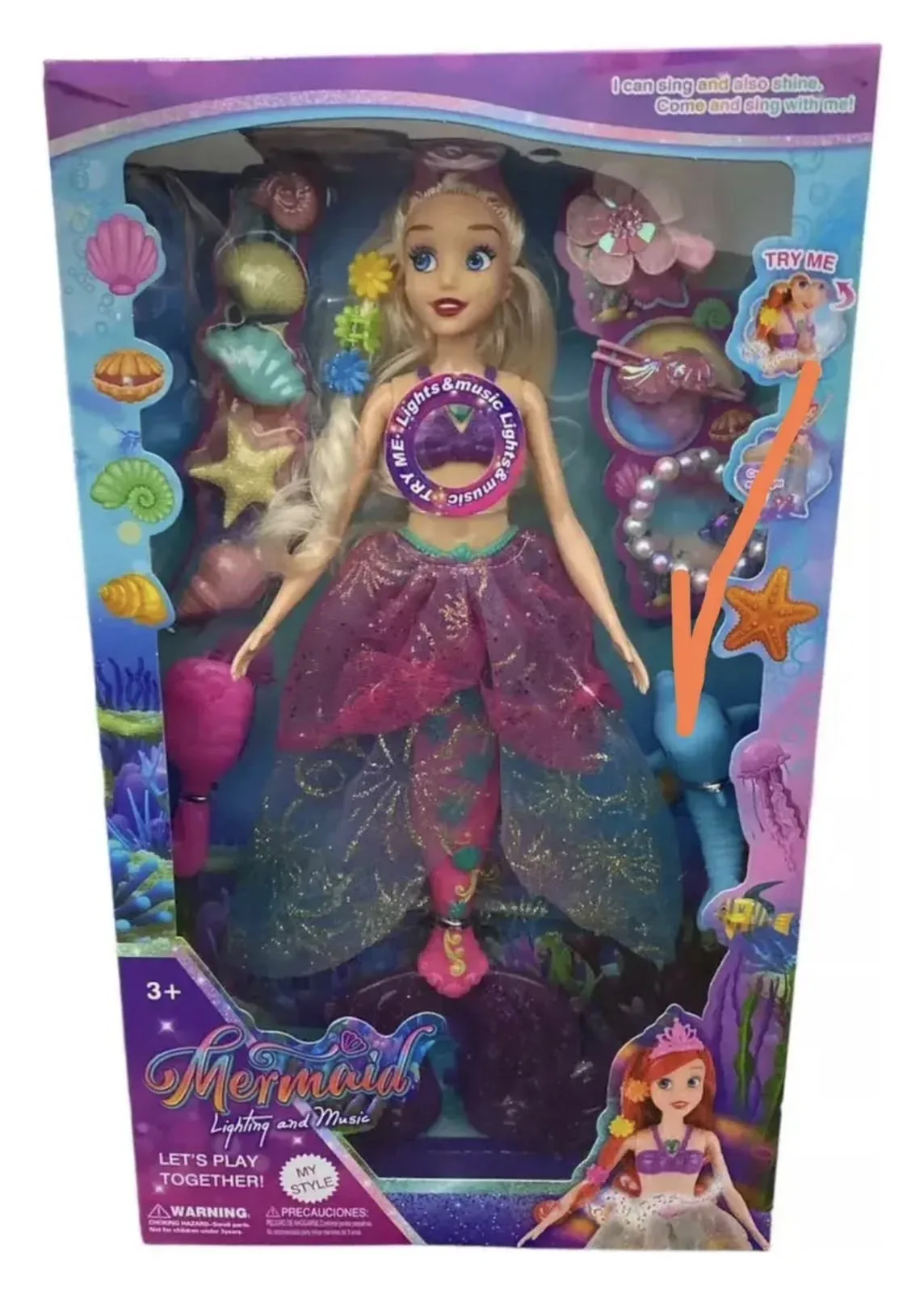 Boneca Sereia Ariel Princesa Musical