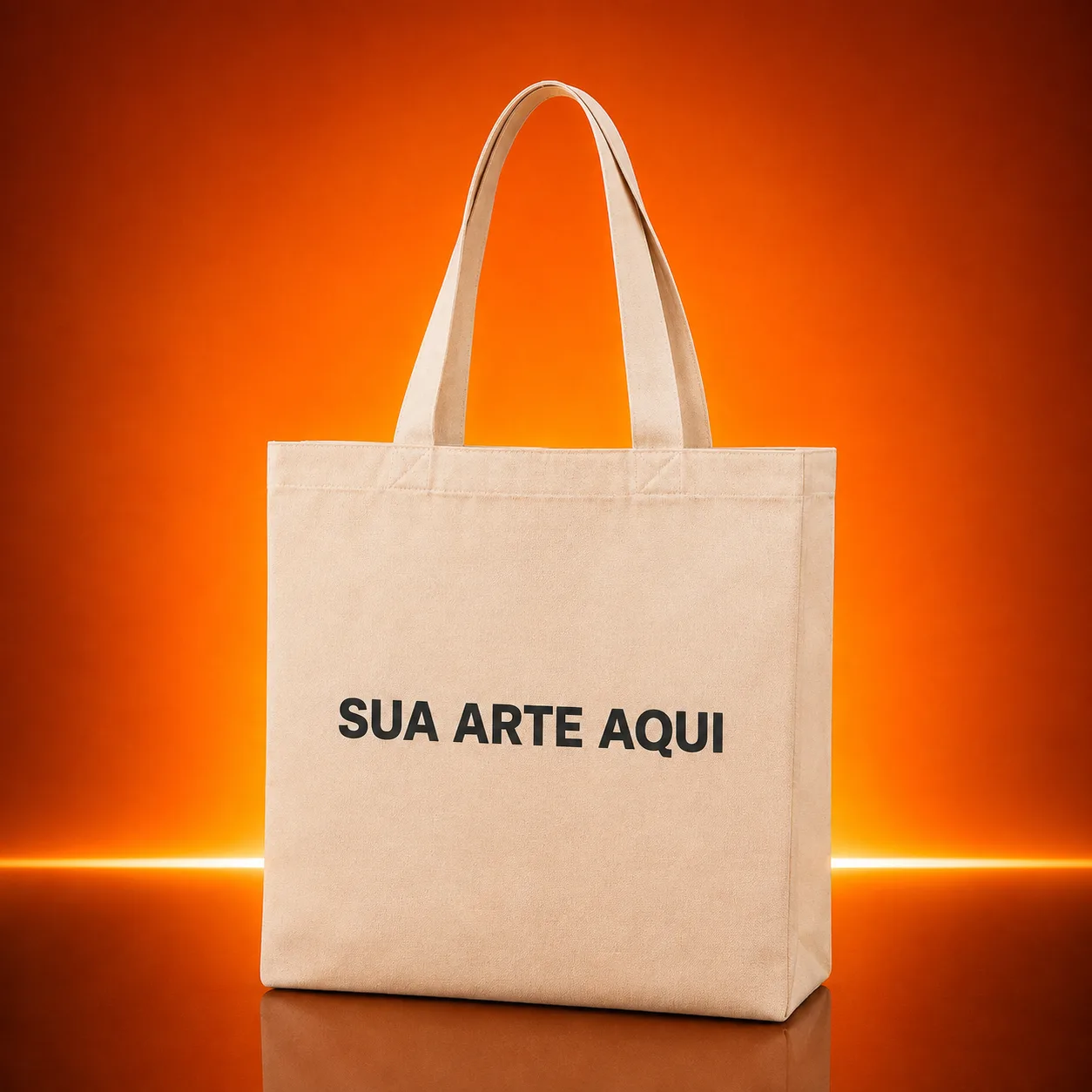 Sacola de Algodão Ecológica Bege 32x38cm com Alças Costuradas