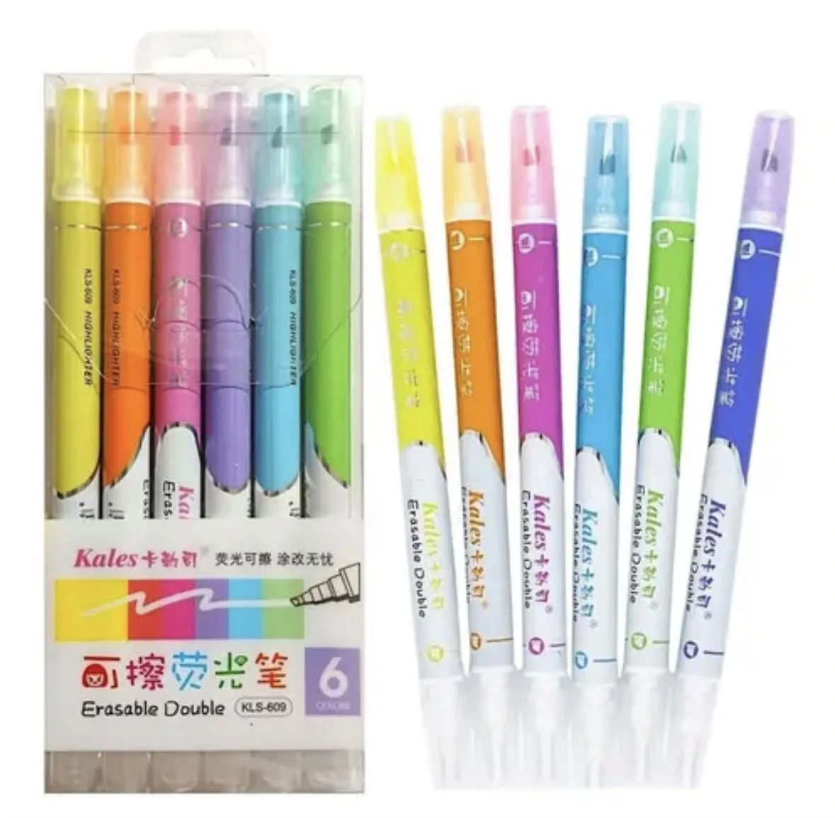 KIT MARCA TEXTO 6 CORES CANETINHAS