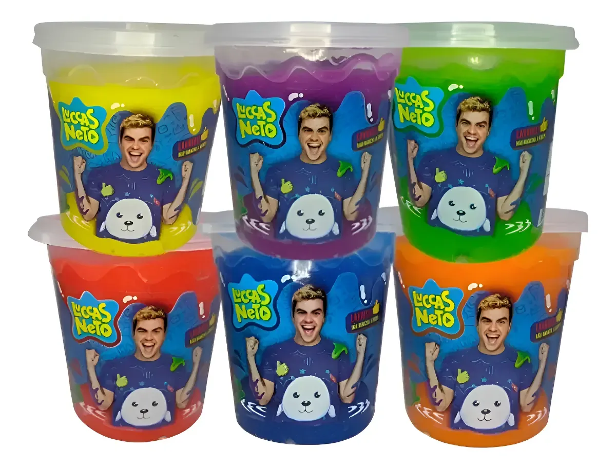 Slime Luccas Neto Com 6 Gelástica Mega Elástica Kit Toys Lab