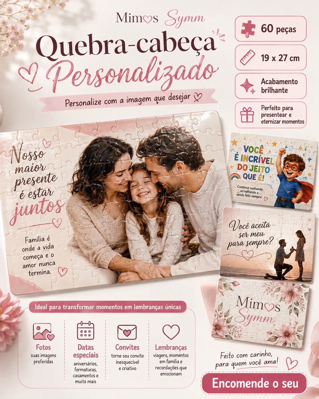 🧩 Faça o seu Quebra-Cabeça Personalizado! 💖
