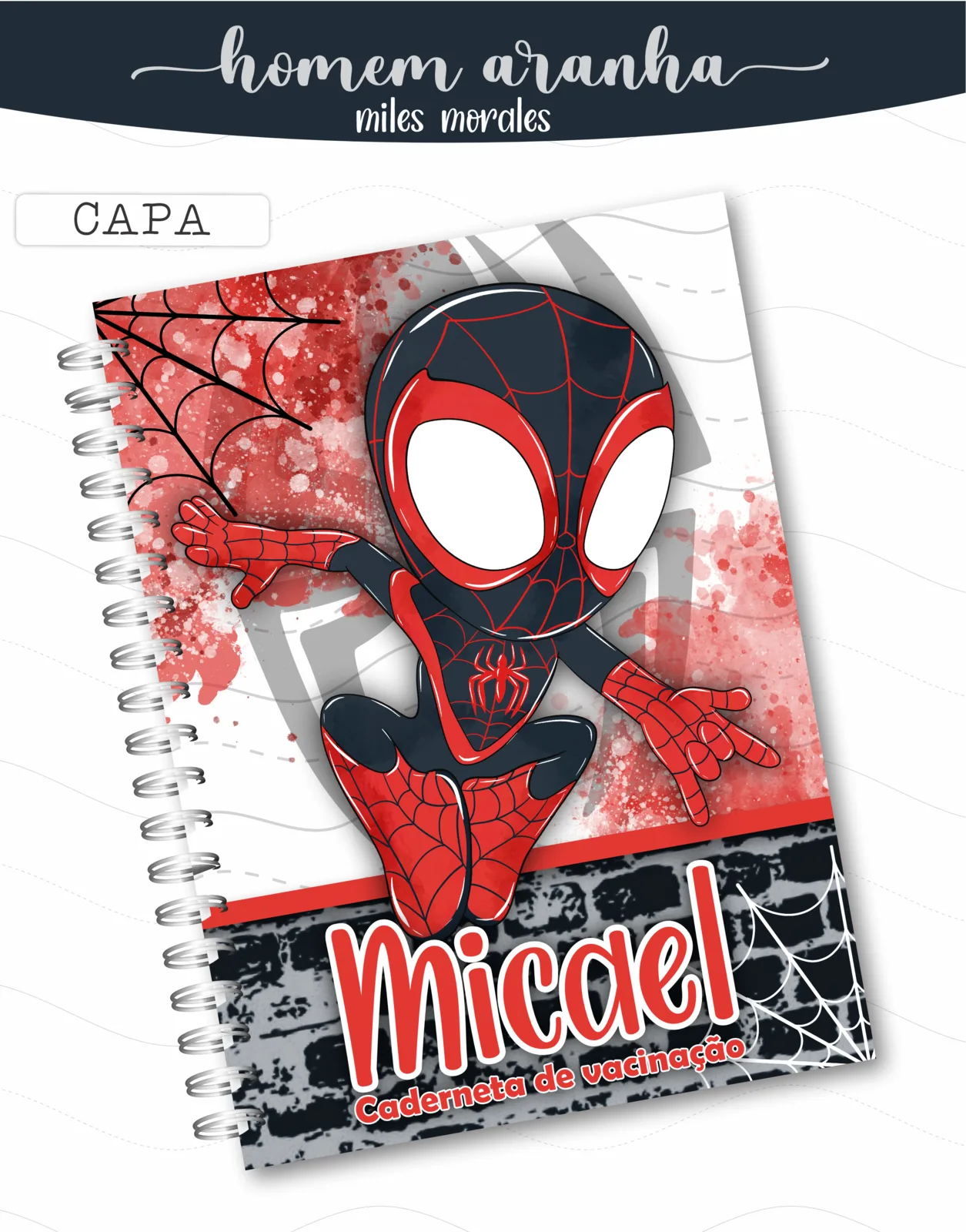 Caderneta de vacina - Homem aranha