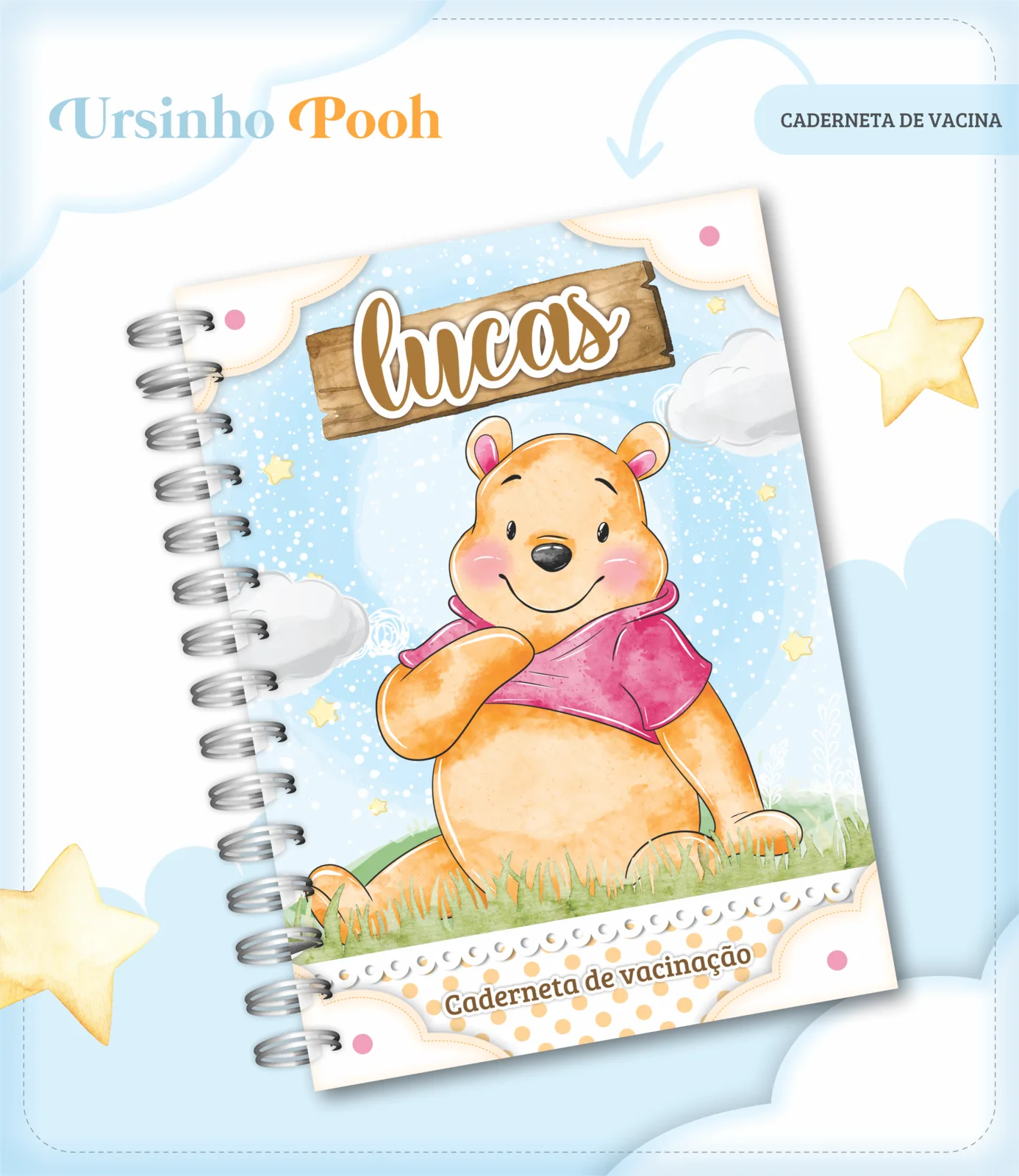 Caderneta de vacina - Ursinho Pooh