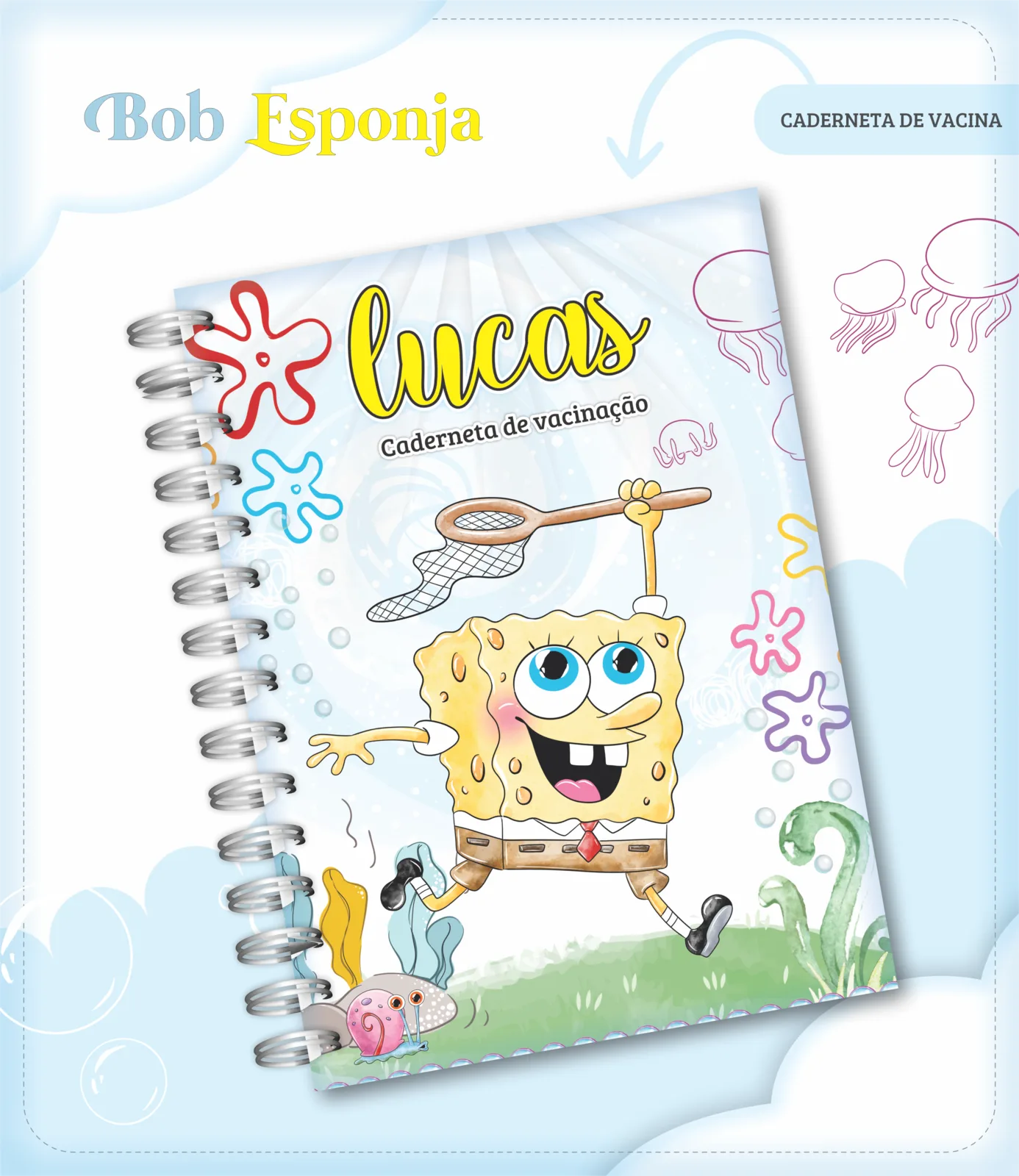 Caderneta de vacina - Bob esponja