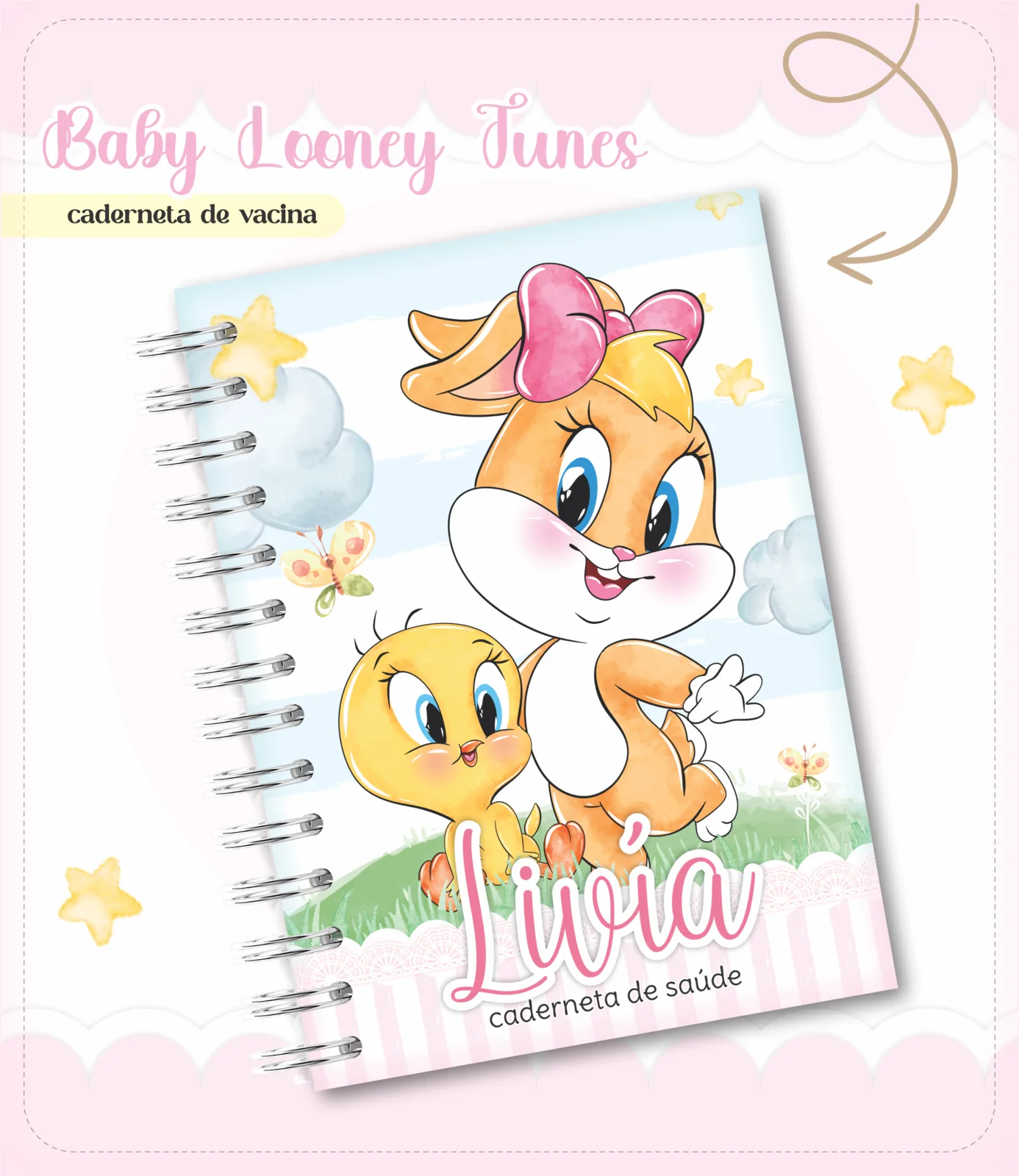Caderneta de vacina - baby looney tunes