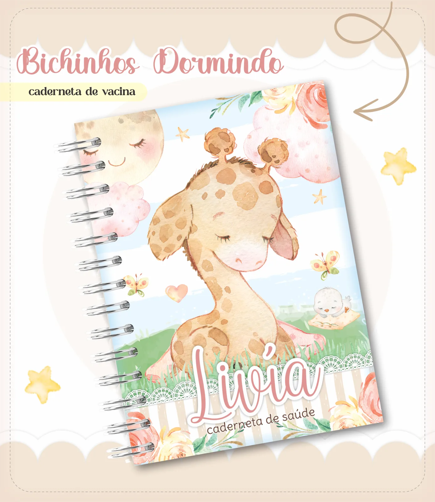 Caderneta de vacina - Bichinhos dormindo