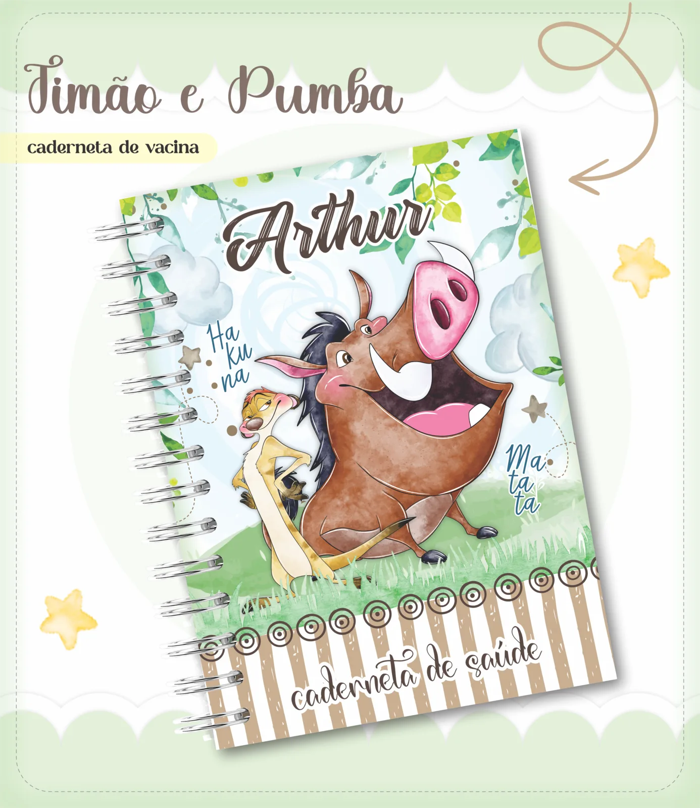 Caderneta de vacina - Timão e Pumba