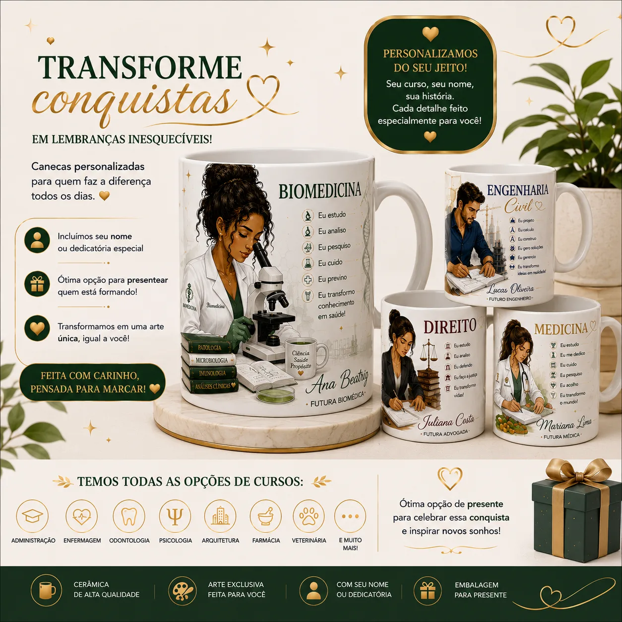 Caneca 325ml — Modelo Profissões