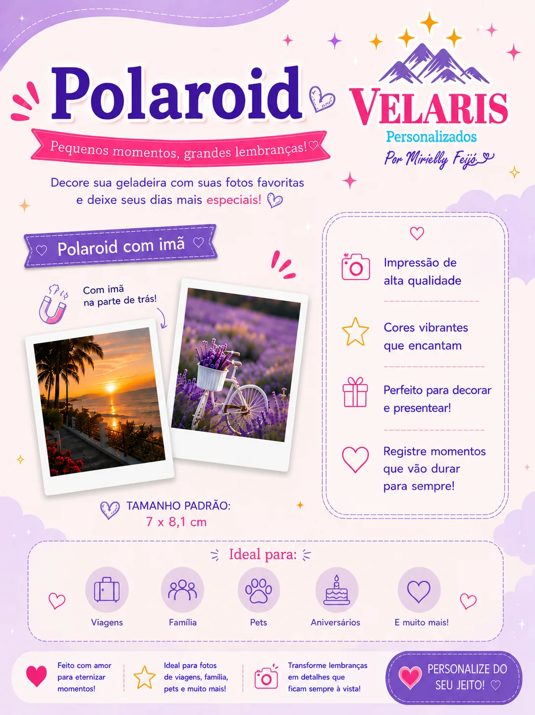 Polaroid Imã - Personalizado