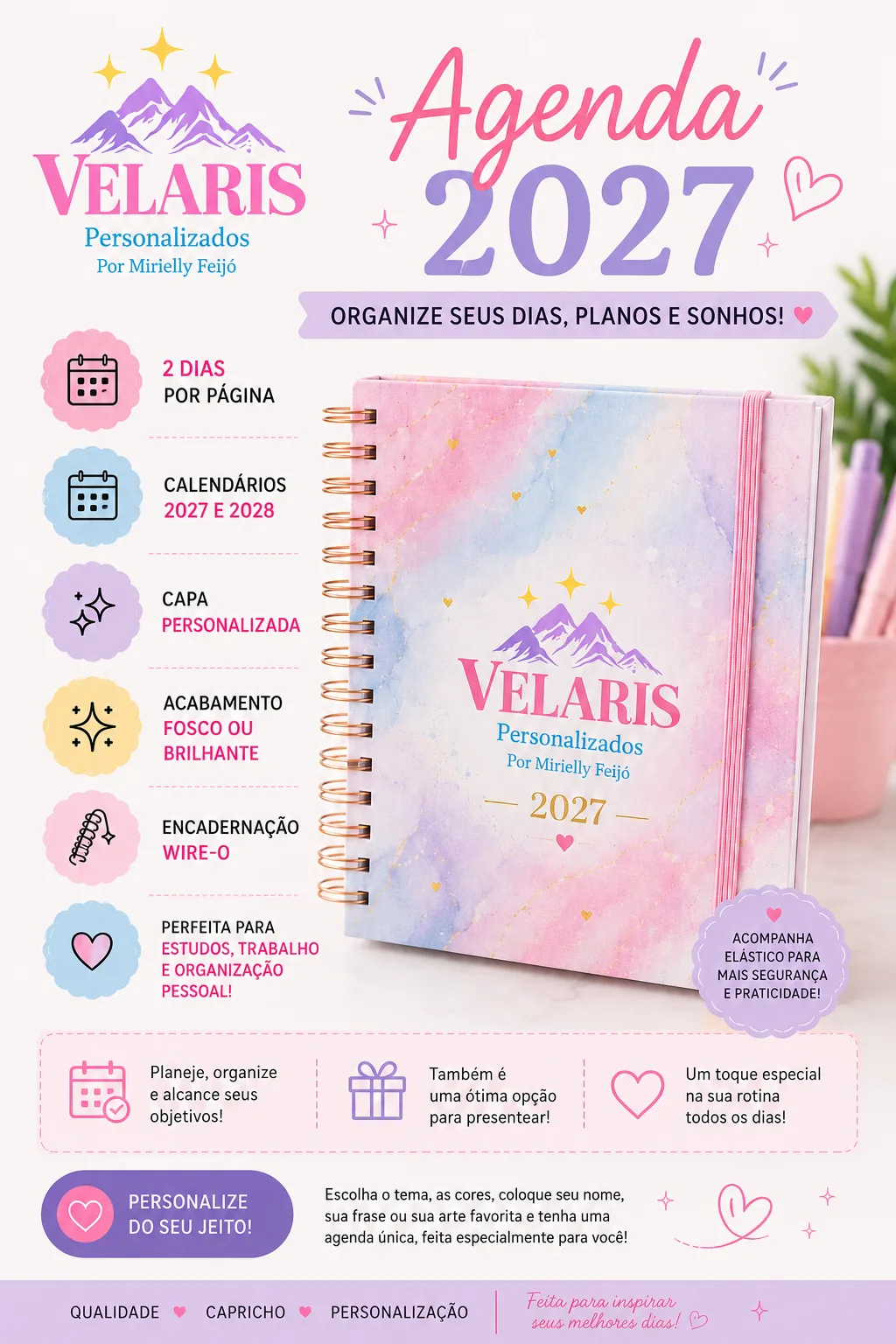 Agenda 2027 Personalizada - 2 DIAS POR PÁGINAS