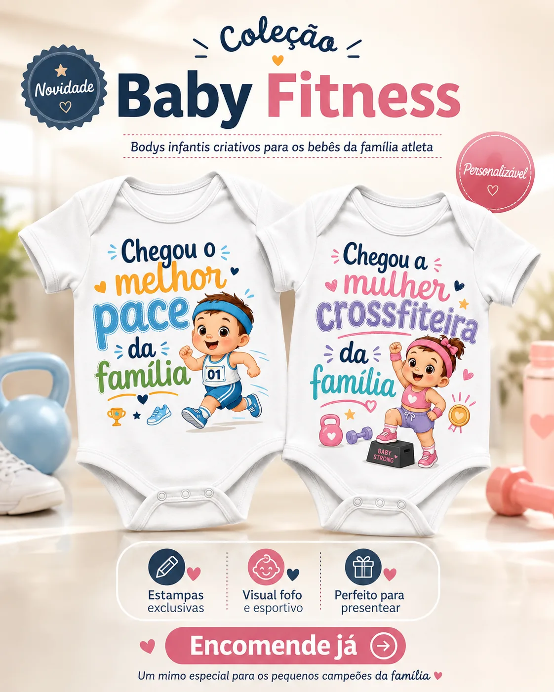 🏃‍♂️🏋️‍♀️ CHEGOU A COLEÇÃO BABY FITNESS! 💙🩷