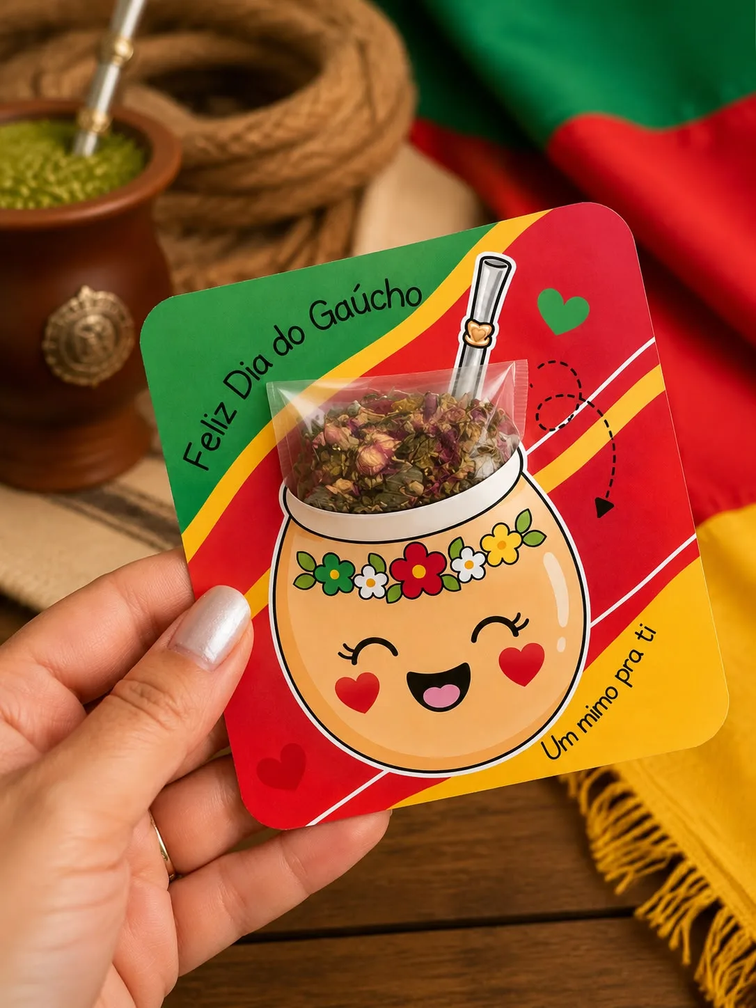🍃 Cartão Dia do Gaúcho  💚❤️💛