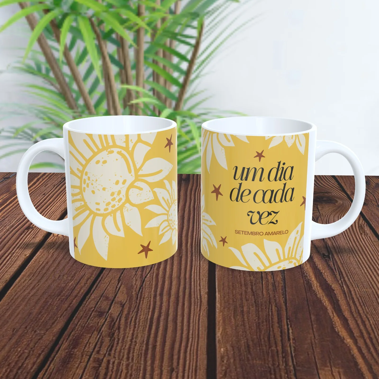 Caneca Setembro Amarelo - "Um dia de cada vez"