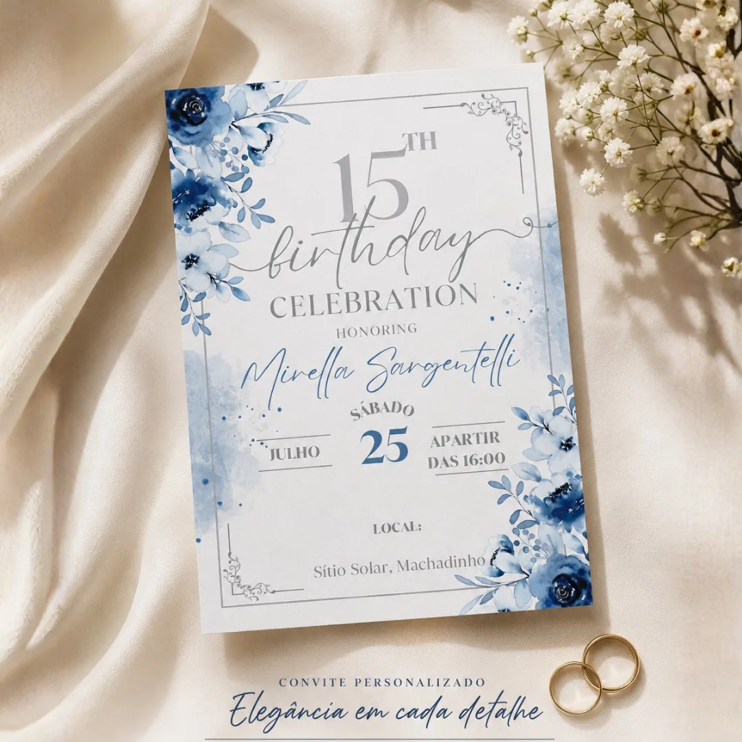 Convite Personalizado em Papel Premium Vergê 180g (10 unidades)